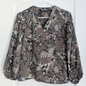 Banana Republic XXS Long Sleeve Floral Paisley Patterned Top Women's